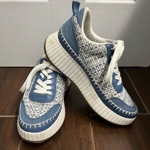 Universal Thread Blue Jean And Tweed Platform Sneakers Womens 7.5